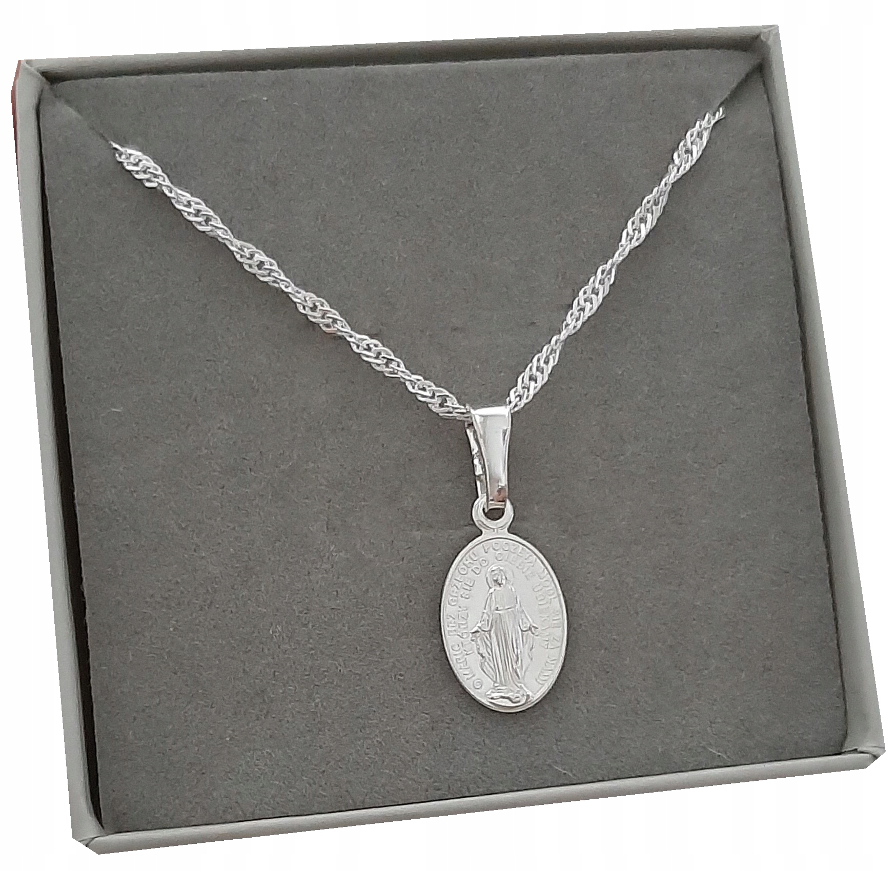 Sada Stříbrný Medailonek a Řetízek k k prvnímu svatému přijímání 45cm