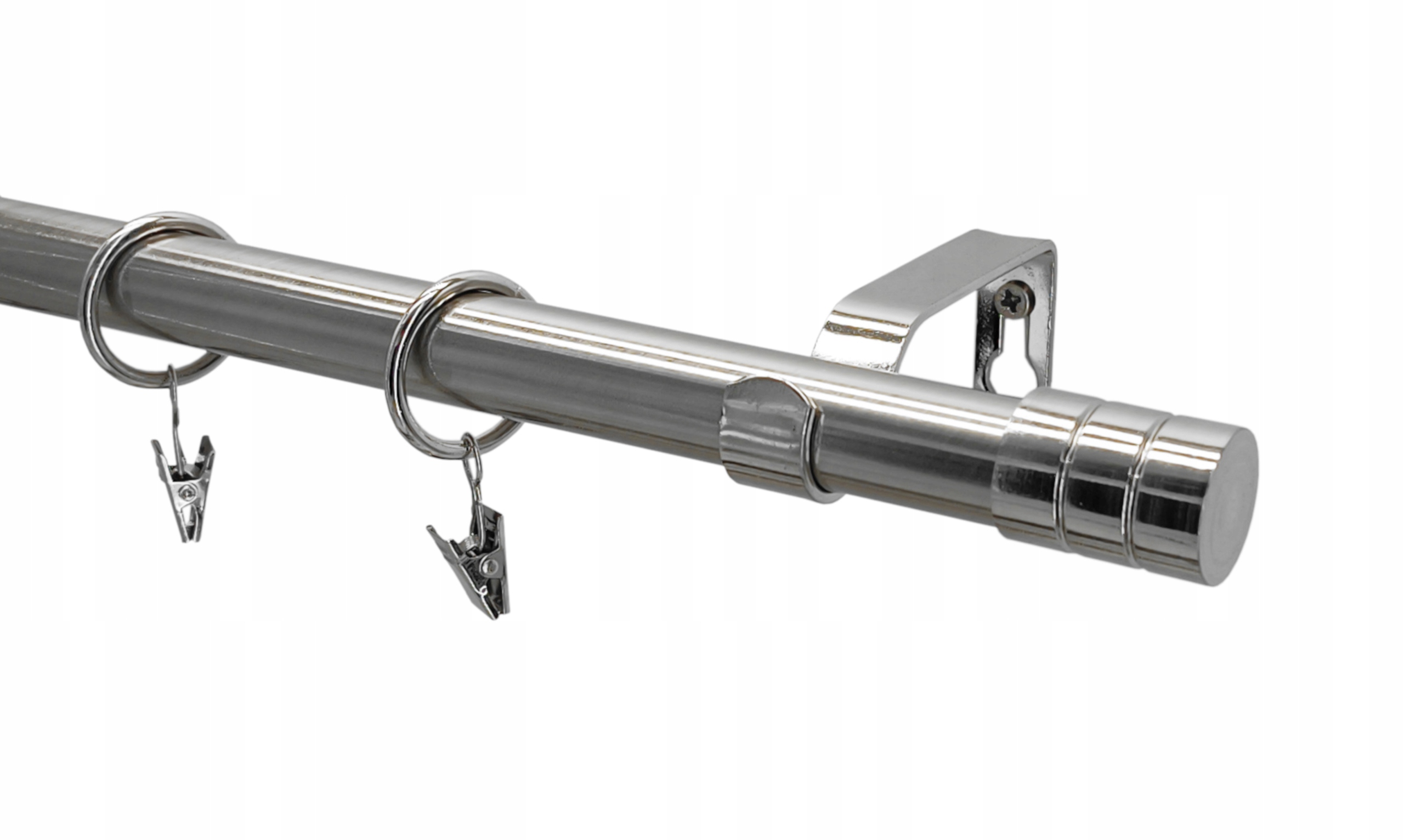 Garnýž kovový Loft Jednoduchý 19 MIX Koncovek Nikl 340 cm galvanizovaný