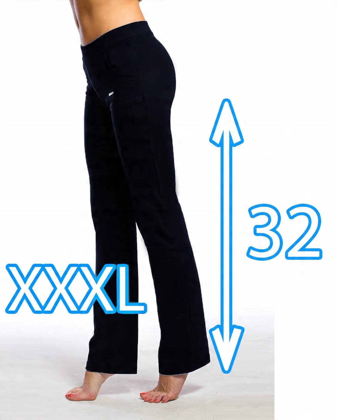 

Spodnie damskie Rnx 107 czarny duże 32" 4XL