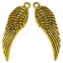 Zawieszki Charms Skrzydełko 30mm Kolor Złoty 2szt