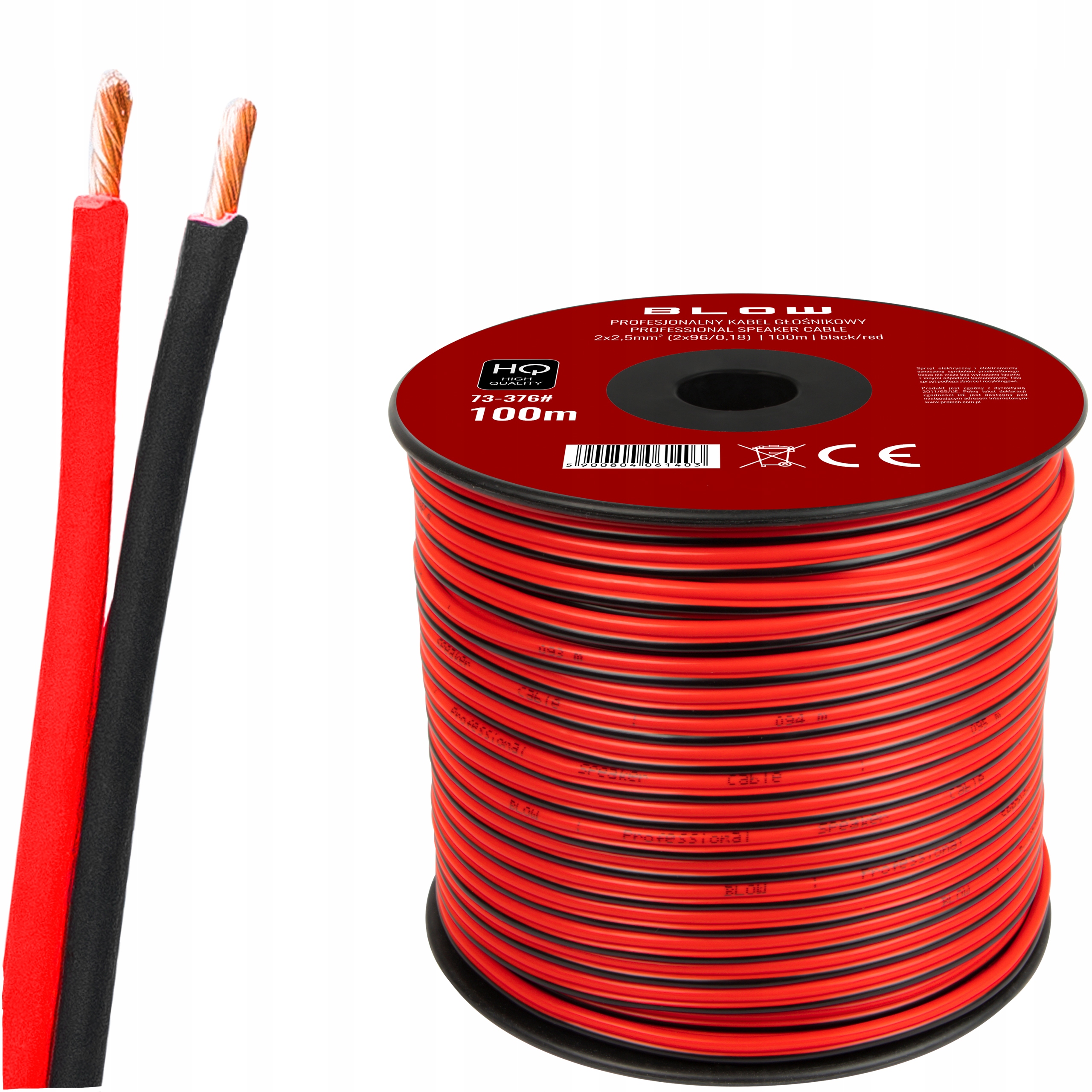 Reproduktorový Kabel Dvoužilový Audio Profesionální Kabel Hq 2x2,5 ROLKA100 m