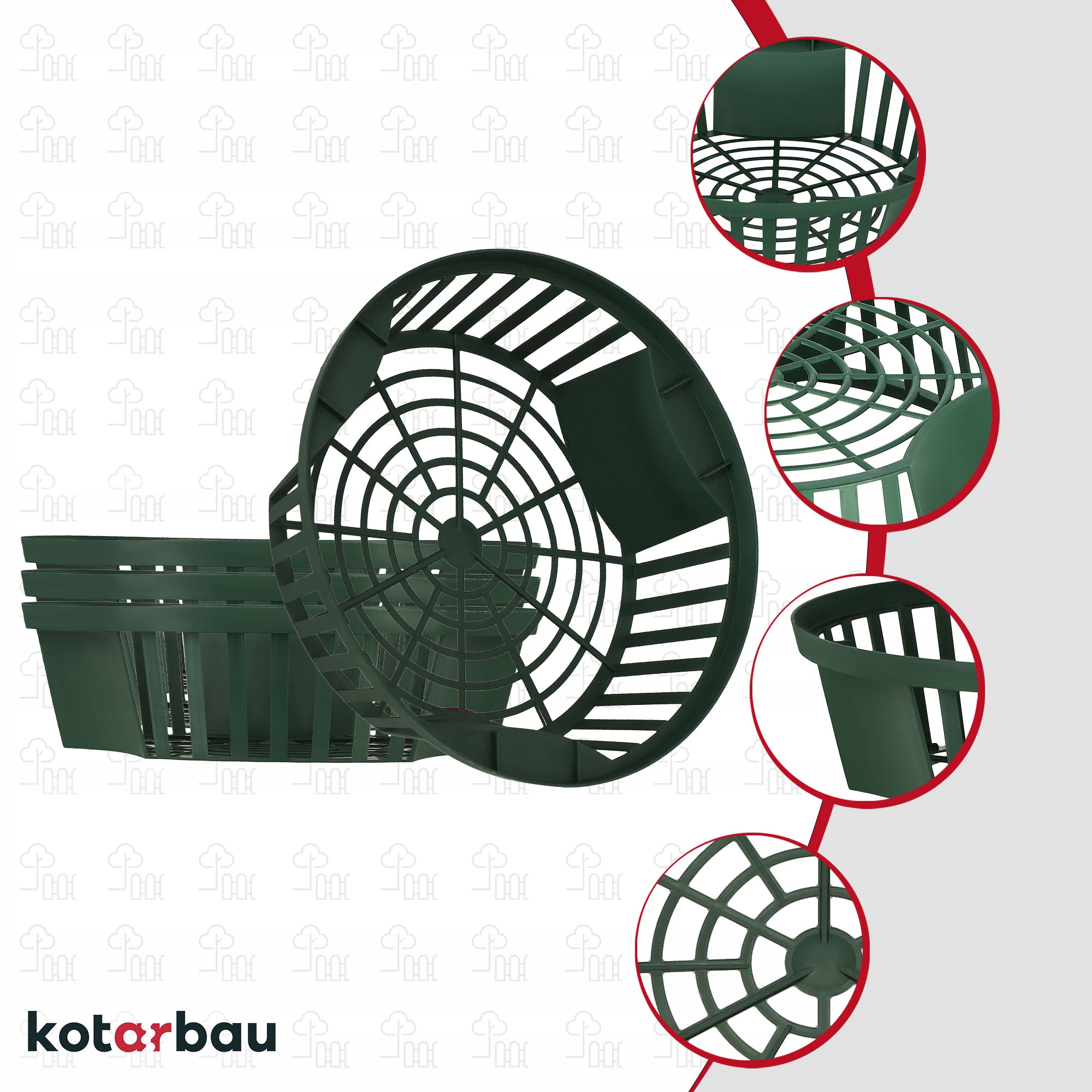 ZESTAW 10x KOSZYK NA CEBULĘ 215 MM OSŁONKA SADZENIA CEBULEK KWIATOWYCH BULW Maks. szerokość 21.5 cm