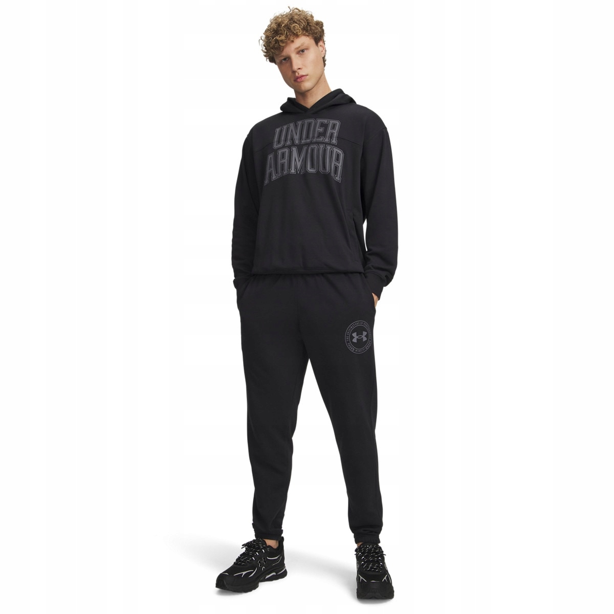 Męskie spodnie dresowe joggery Under Armour Ua Rival Lw Graphic Czarny L