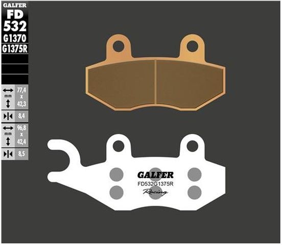 KLOCKI HAMULCOWE SINTER RACING KAWASAKI Z400/NINJA 400 '18-, PRZÓD, GALFER