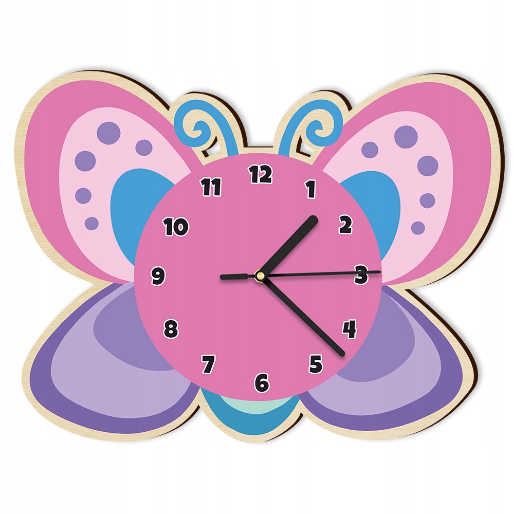 

Drewniany Zegar Na Ścianę Ścienny Motyl Dziecka