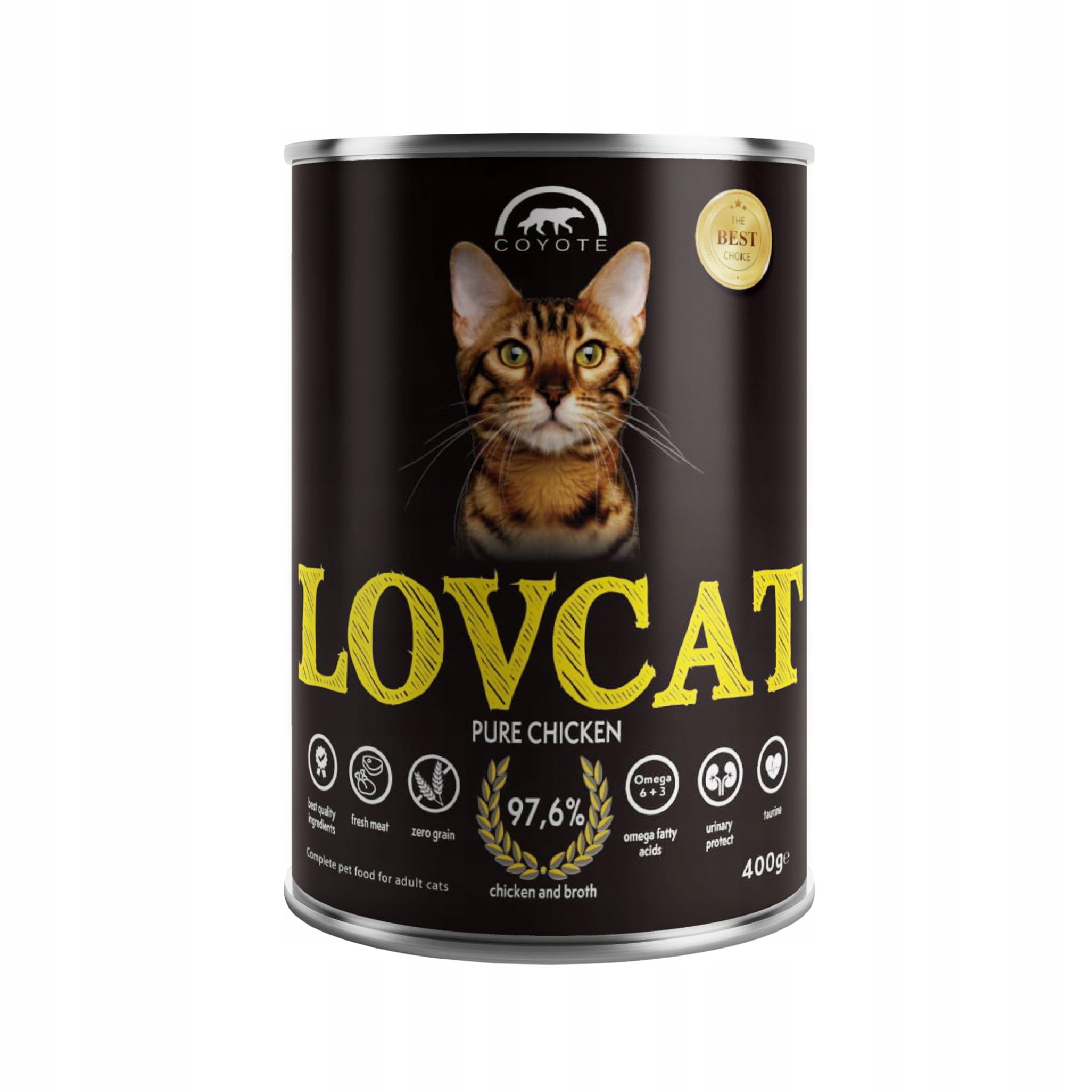 Levně 4x Lovcat Pure Chicken krmivo pro kočky pro kočky 400 g