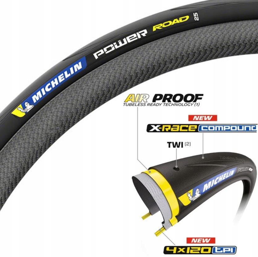 Opona Michelin Power Road Tlr 700 x 28C X-race Zwijana