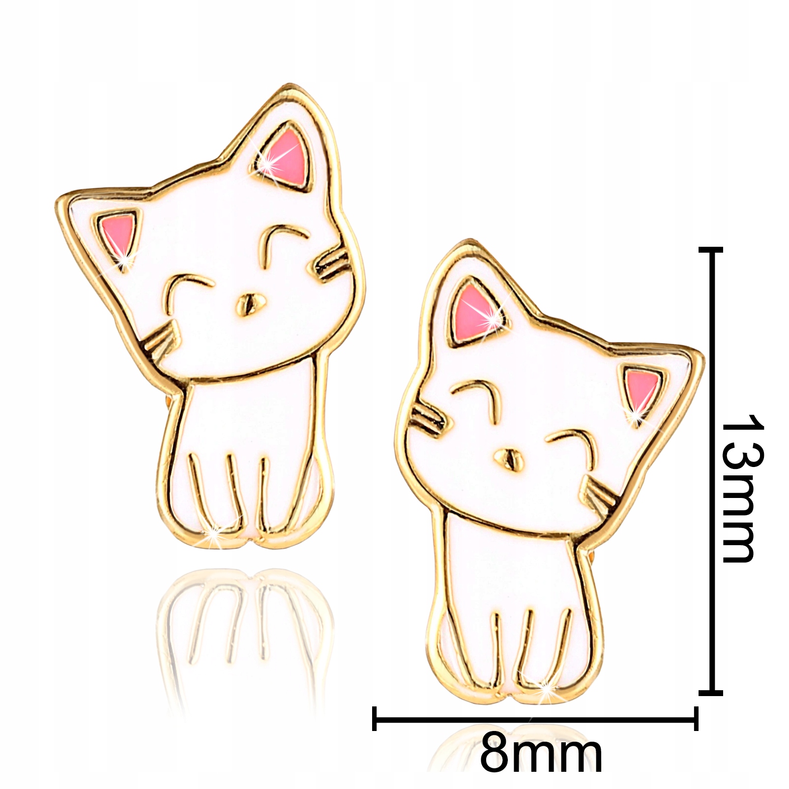 ZŁOTE KOLCZYKI DLA DZIEWCZYNKI DZIECI KOTKI WKRĘTKI SREBRO POZŁACANE Kod producenta DLA DZIEWCZYNKI CÓRKI WNUCZKI DZIECI