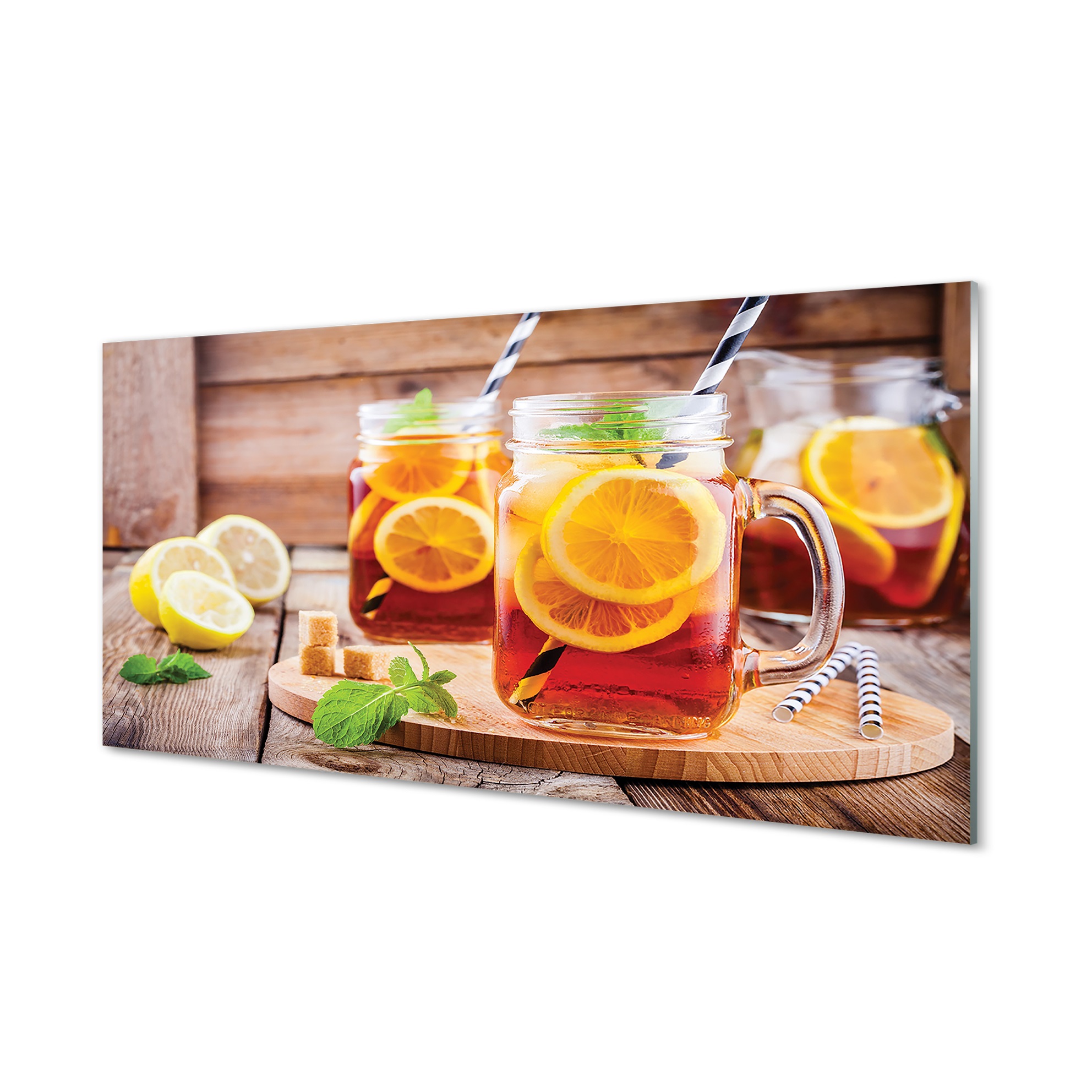 Akrylový fotoobraz Čaj s brčky citrus 120x60