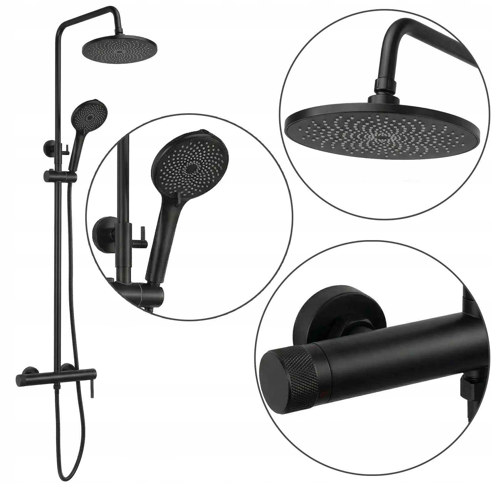 Sprchový set čierny Rea Rivo Dekor Slúchadlo s bidetovou hlavicou
