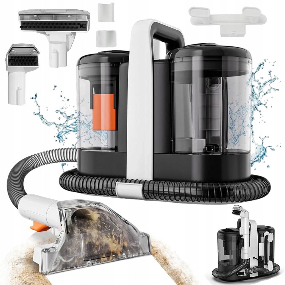 Výkonný Vysavač Na Koberce S Mokrým Praním, 2 Nádržky Na Vodu 600 W