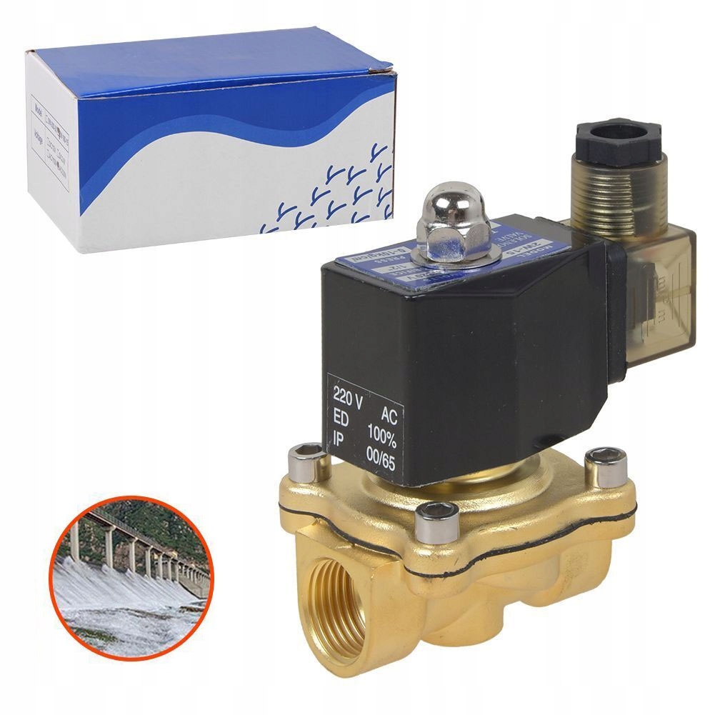 1/2" Elektromagnetický Ventil Mosaz Ac 220V Nc 0-10MPA