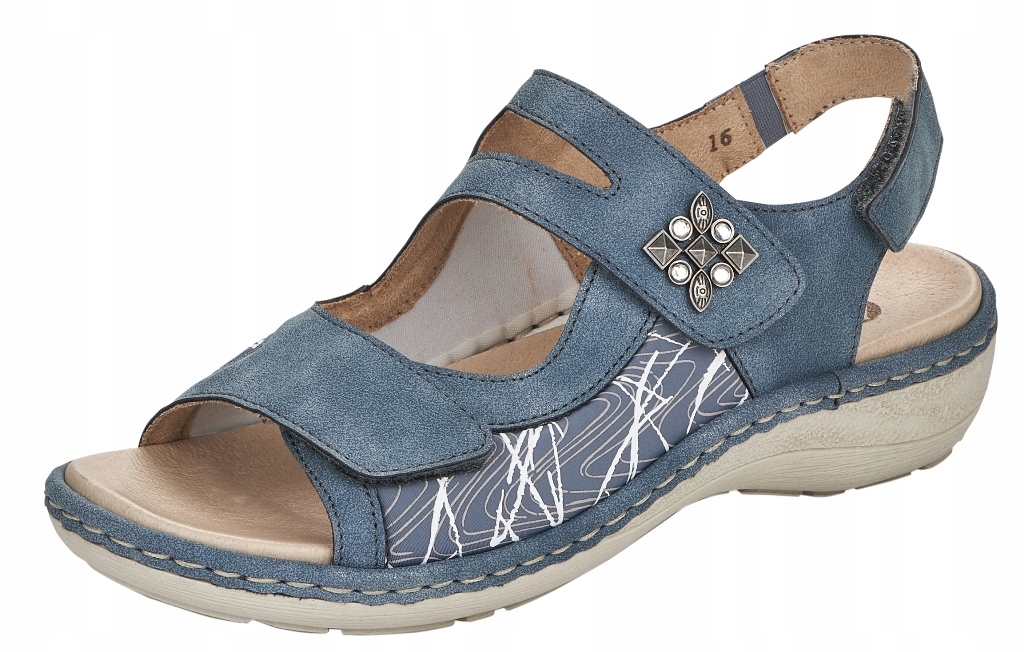 Remonte D7647-16 vel.38 modré pohodlné sandály Rieker
