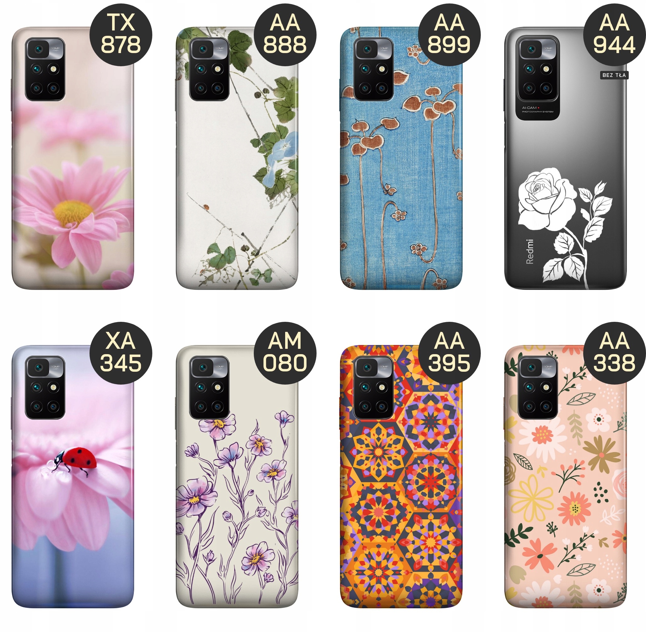ETUI DO XIAOMI REDMI 10 WZORY KWIATY KWIECISTE FLOWER OBUDOWA POKROWIEC Typ plecki