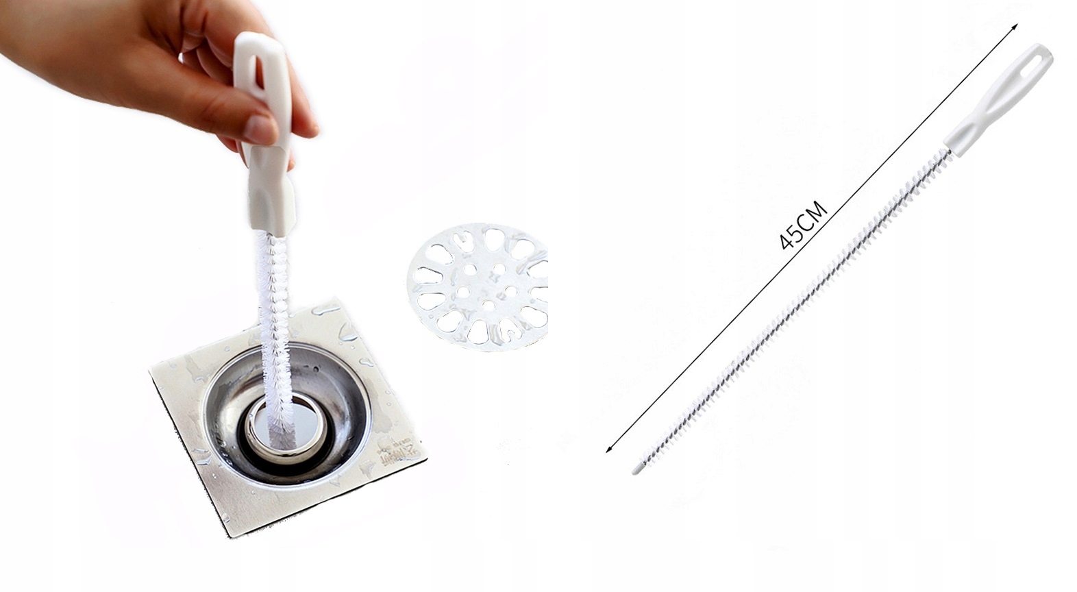 

Wycior szczotka do czyszczenia odpływu zlewu 45cm