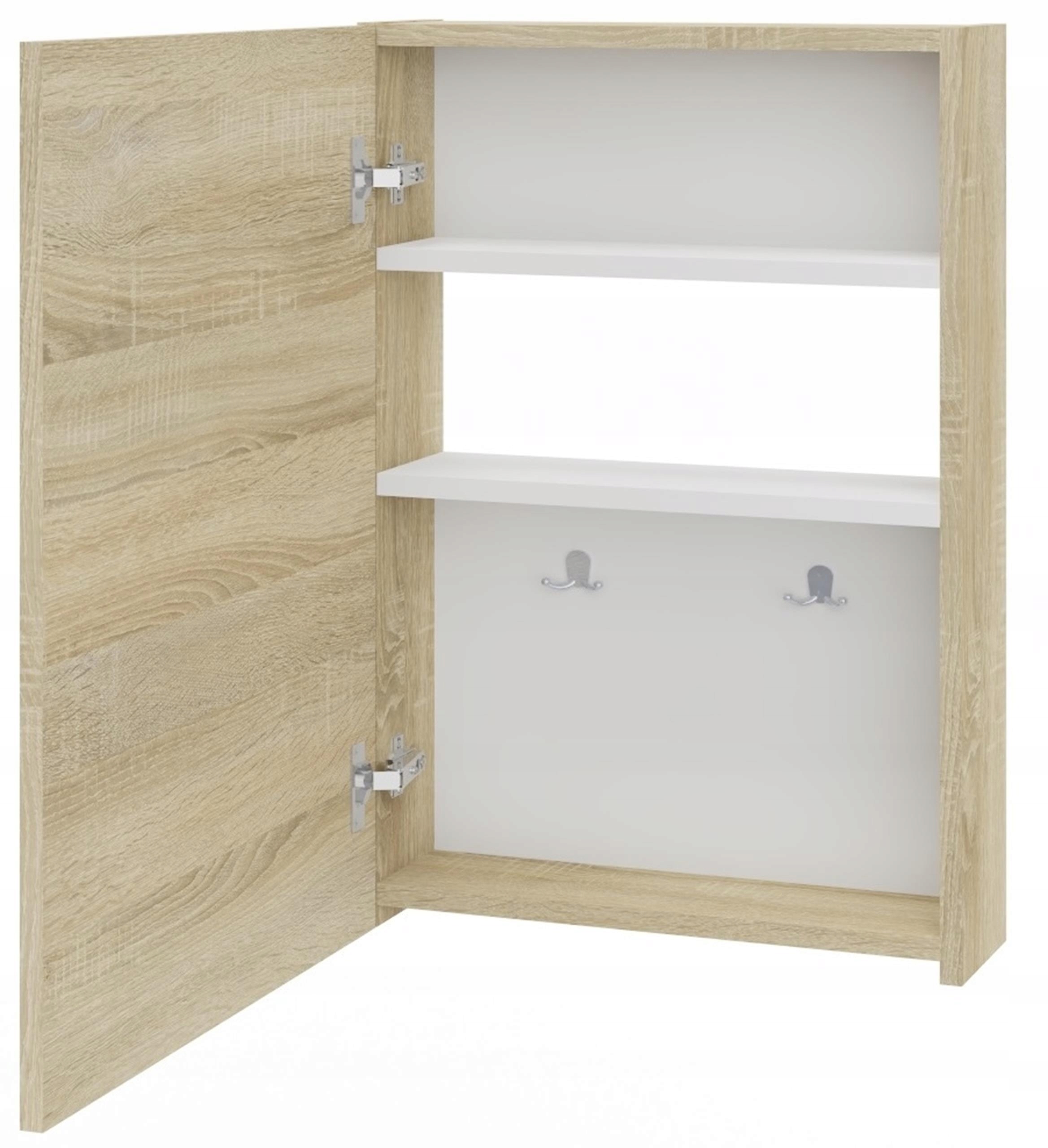 Závesná skrinka Picco sonoma s zrkadlom a policami