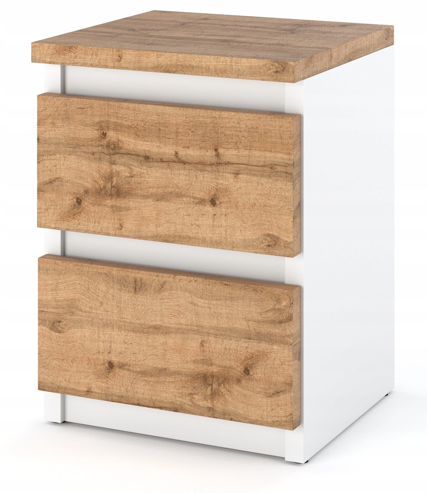 KOMODA SZAFKA NOCNA BIAŁA MATOWA DĄB WOTAN stolik