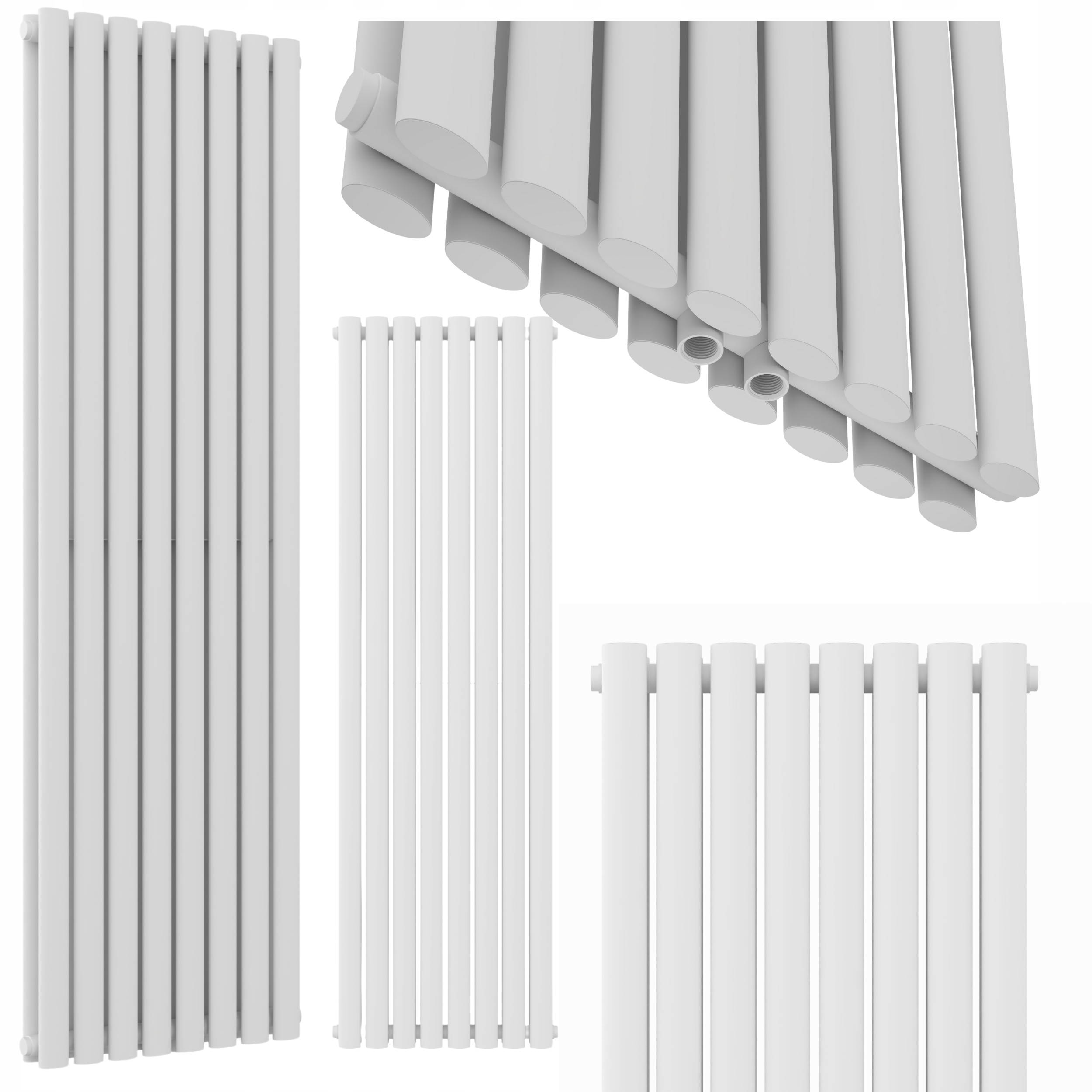 Dekorativní Vertikální Radiátor Do Obývacího Pokoje Duo Bílý 1600x480