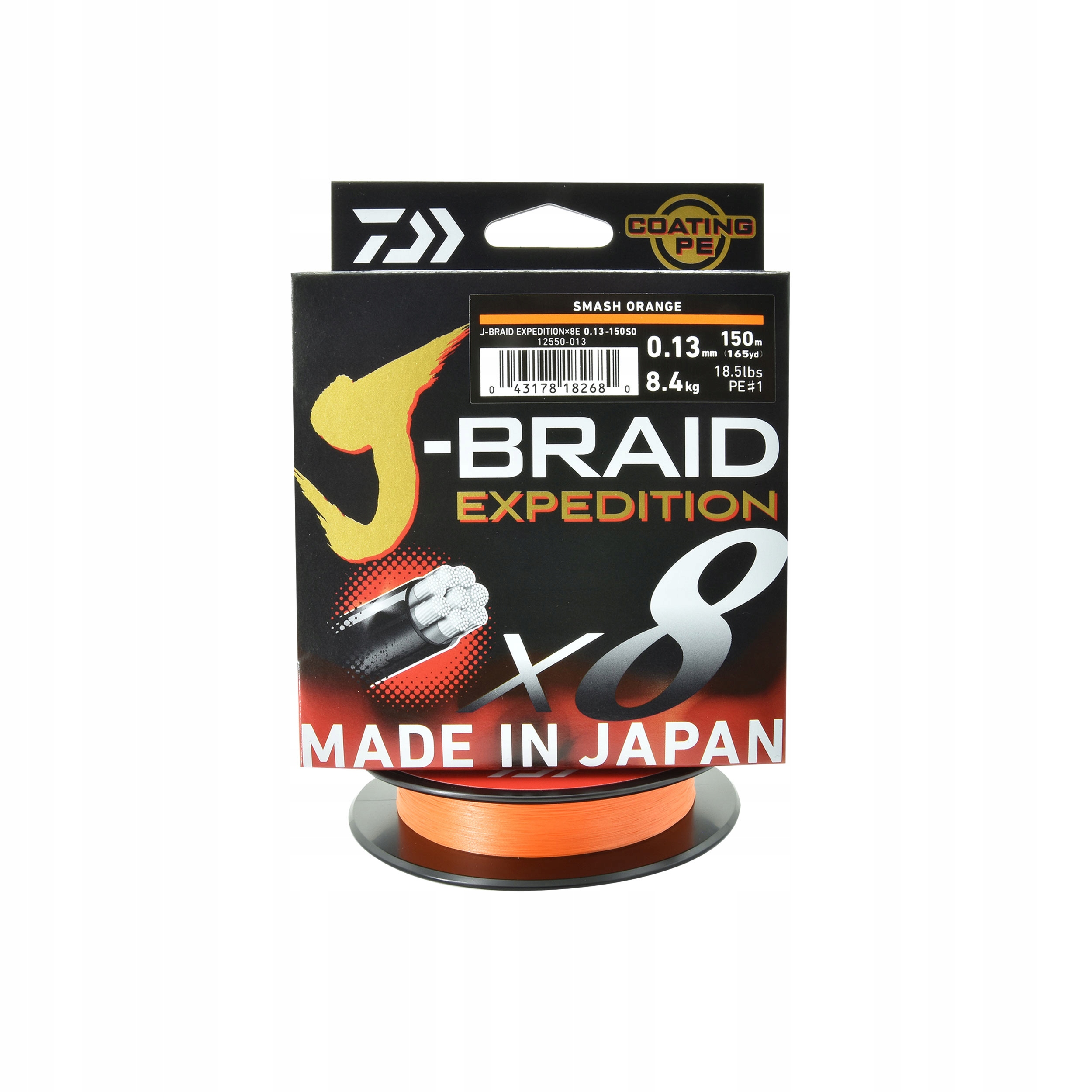 Plecionka spinningowa Daiwa J-Braid Expedition X8E 0.13mm 150m 8,4kg 1szt.