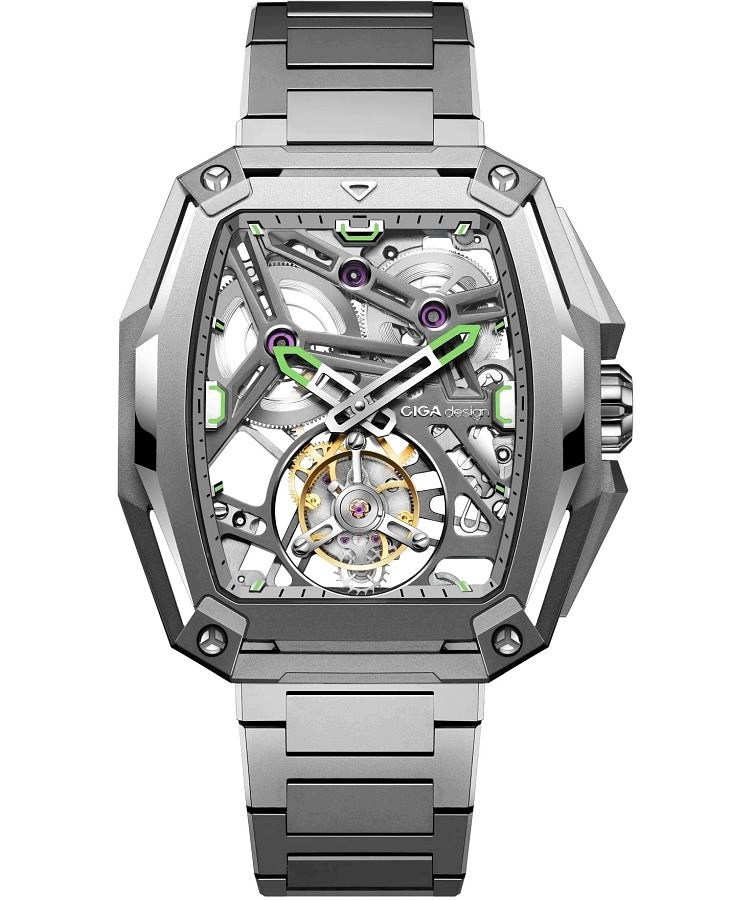 Pánské hodinky Ciga Design Hunter Tourbillon Automatic Titanium Skeleton