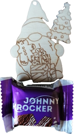 

Mikołajki, Święta Prezent: zawieszka skrzat+wafel