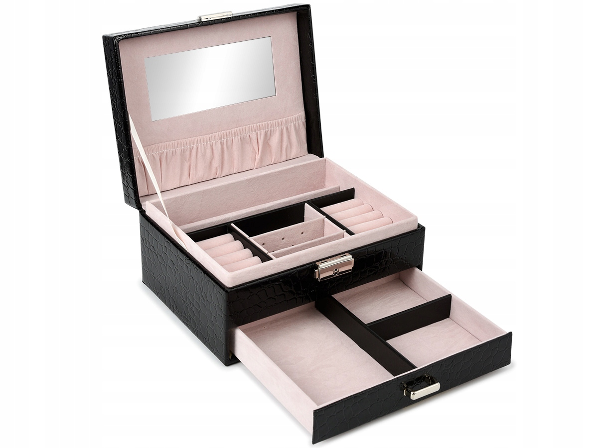 SZKATUŁKA KUFEREK KASETKA NA BIŻUTERIĘ KOLCZYKI