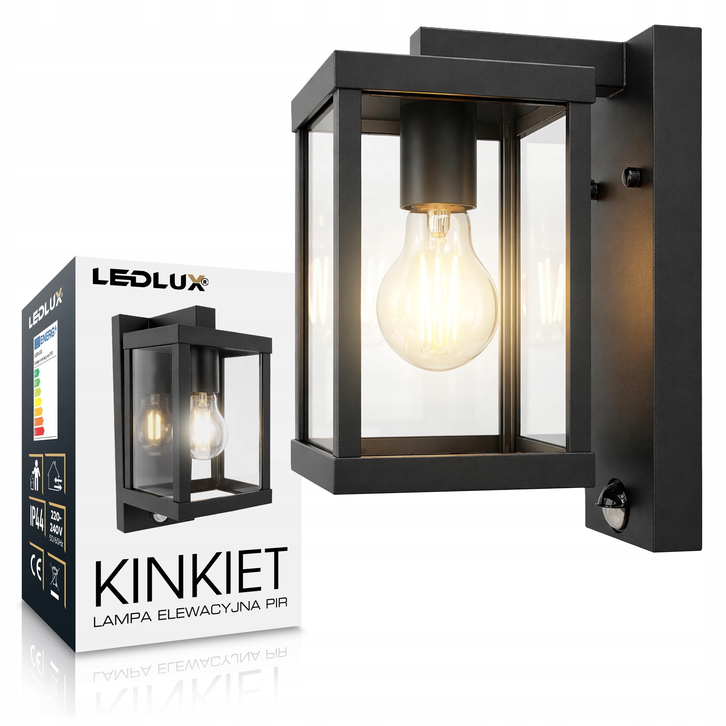 Lampa zewnętrzna Led Elewacyjna kinkiet ogrodowy oprawa ścienna Sensor