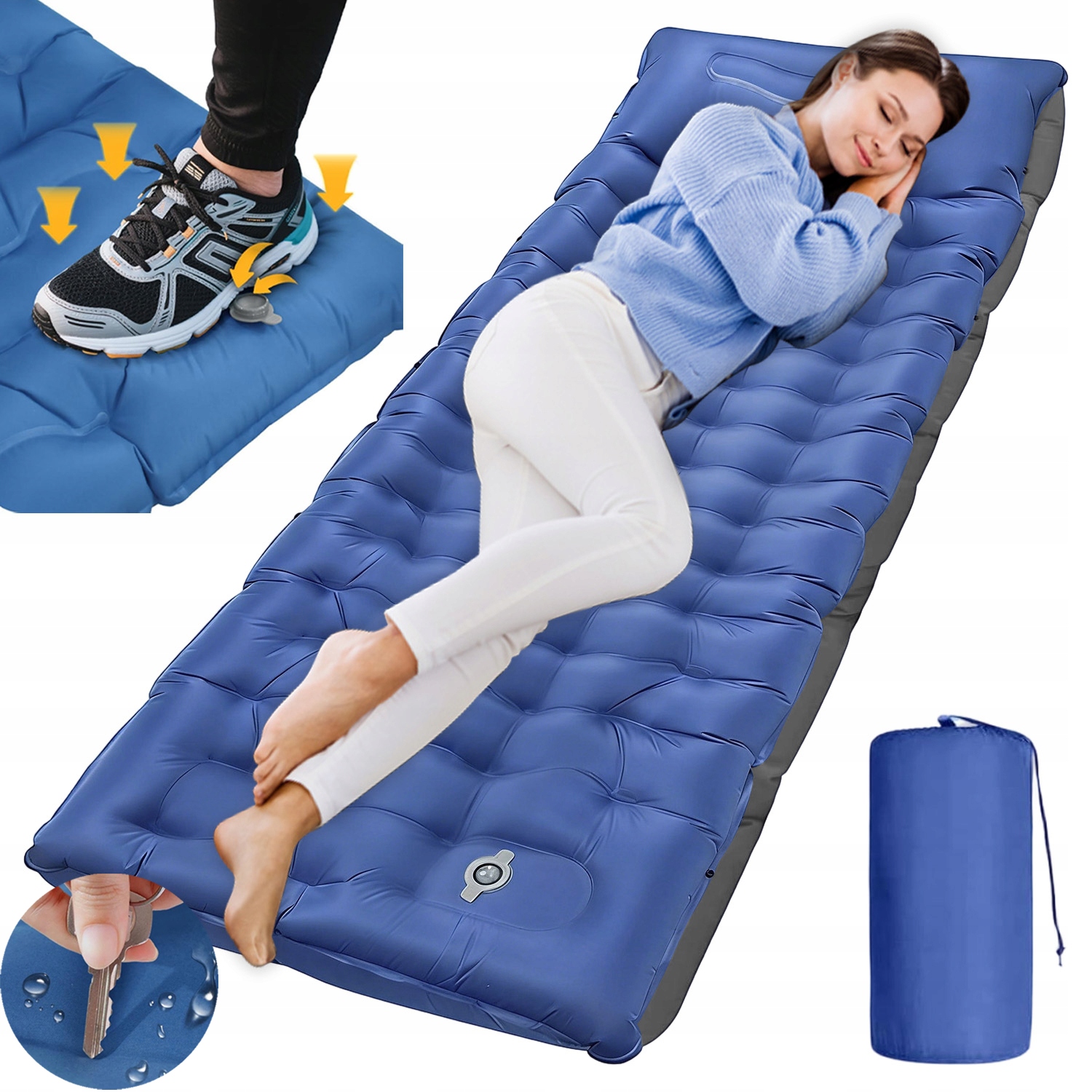 Samonafukovací Karimatka Kempingová Pohodlná S Nožní Pumpou Voděodolná