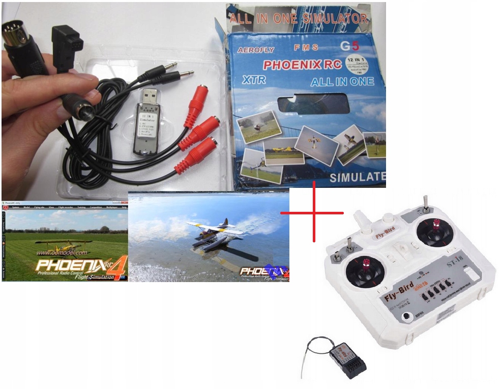 Simulátor Letadla, vrtulníku, dronu Phoenix 5 Pl +usb kabely +dálkový ovladač 2,4G