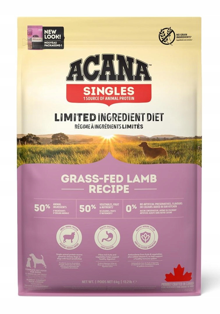 Levně Acana Singles Grass-Fed Lamb suché krmivo pro psy 6 kg