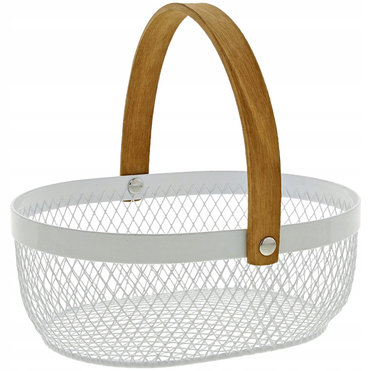 METALOWY KOSZYK KOSZYCZEK ORGANIZER METAL DREWNO b
