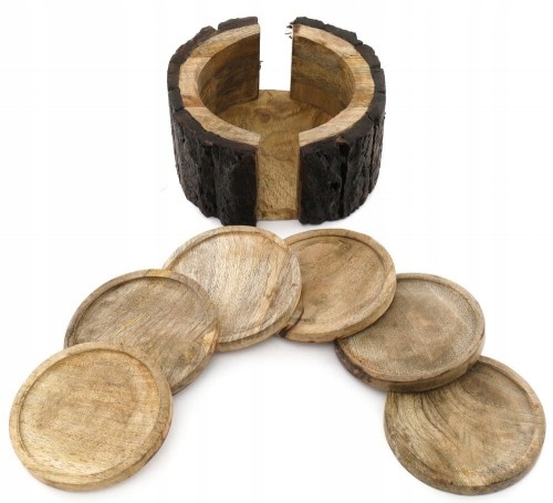 

Drewniane Podkładki Pod Kubki 6 Sztuki