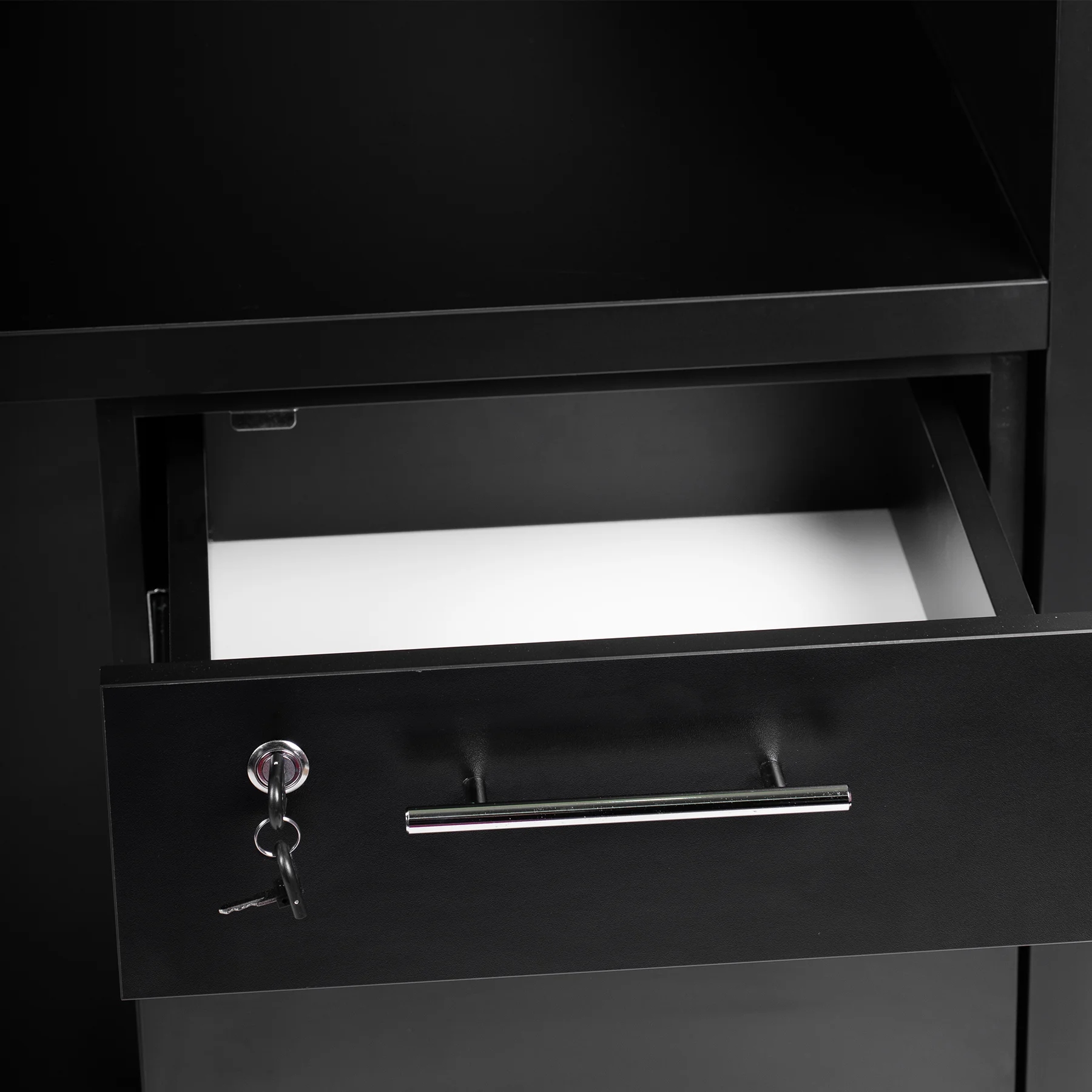 RECEPCJA LADA MARMURKOWA CZARNA BŁYSZCZĄCA Szerokość mebla 115 cm