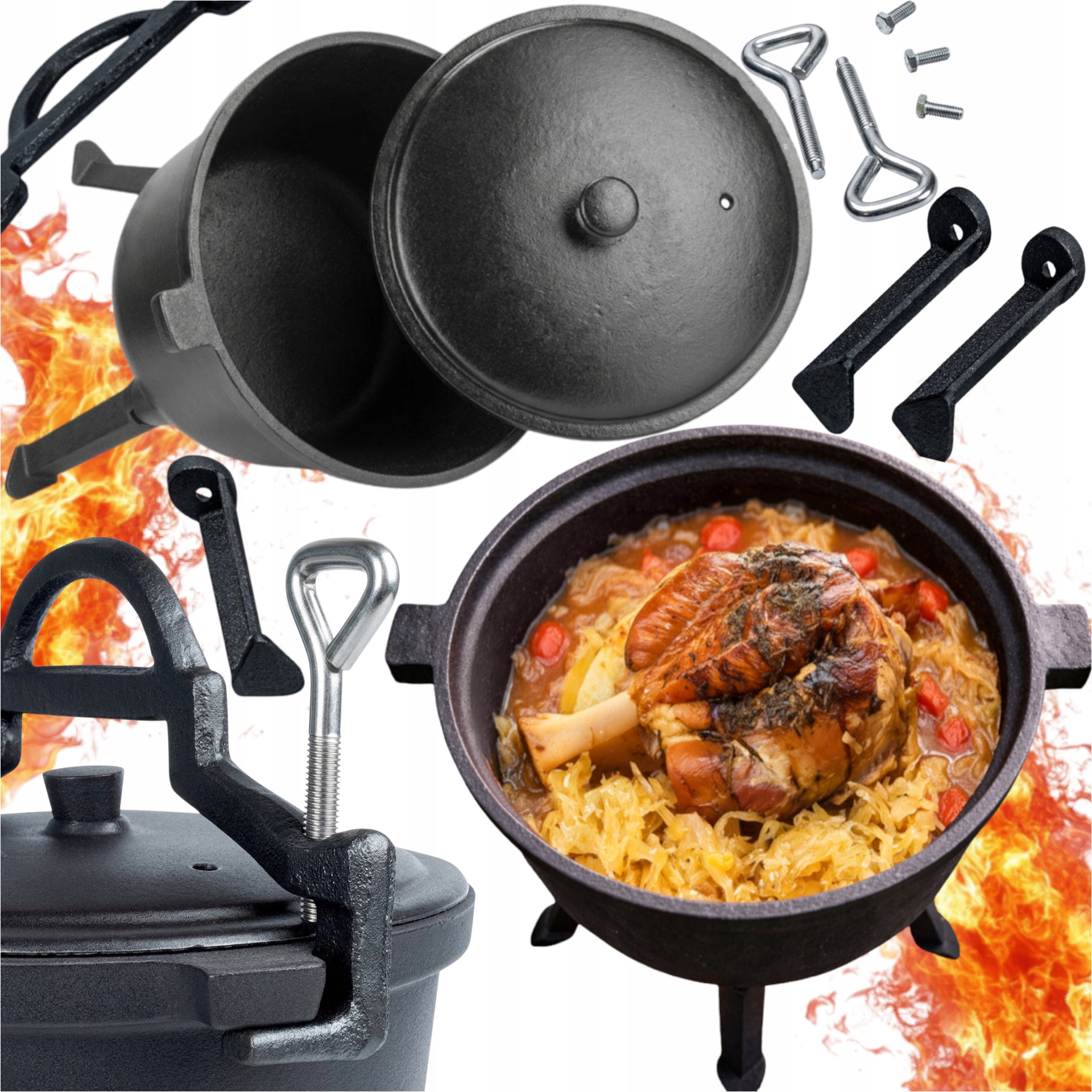 Maďarský Hrnec Pro 5 Osob 9 Kg Pod Ohniště, Zahradní Trojnožka A Rošt