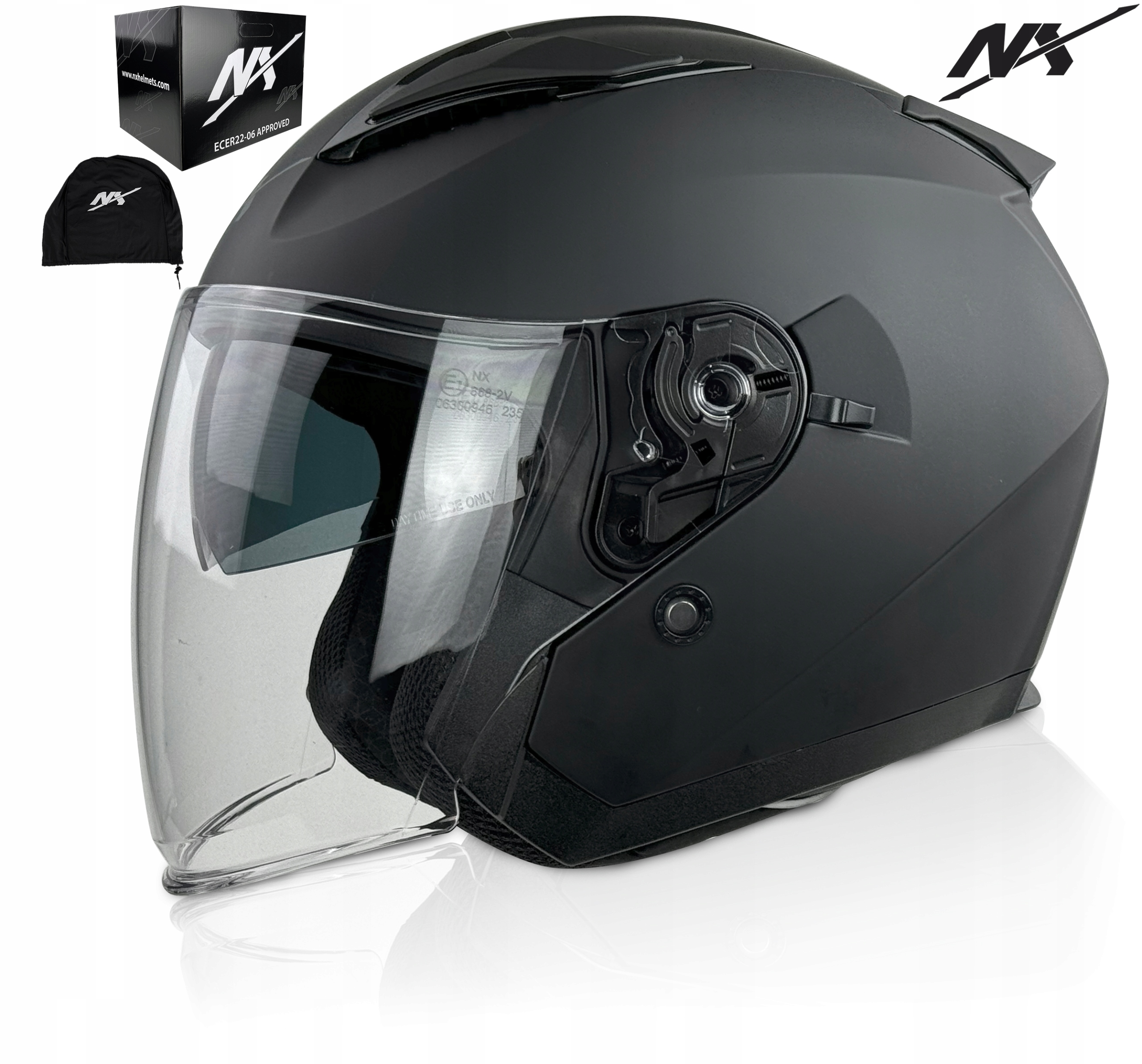 KASK MOTOCYKLOWY NX CITY OTWARTY CHOPPER MOTOCYKLZ BLENDĄ r. XL ECER 22.06