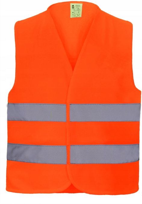 KAMIZELKA OSTRZEGAWCZA ODBLASKOWA POMARAŃCZOWA r S