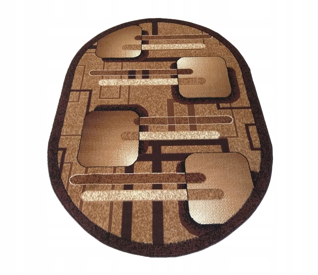 Dywan Do Sypialni Salonu Pokoju Bcf Alfa 16 owalny brązowa 200x300 cm