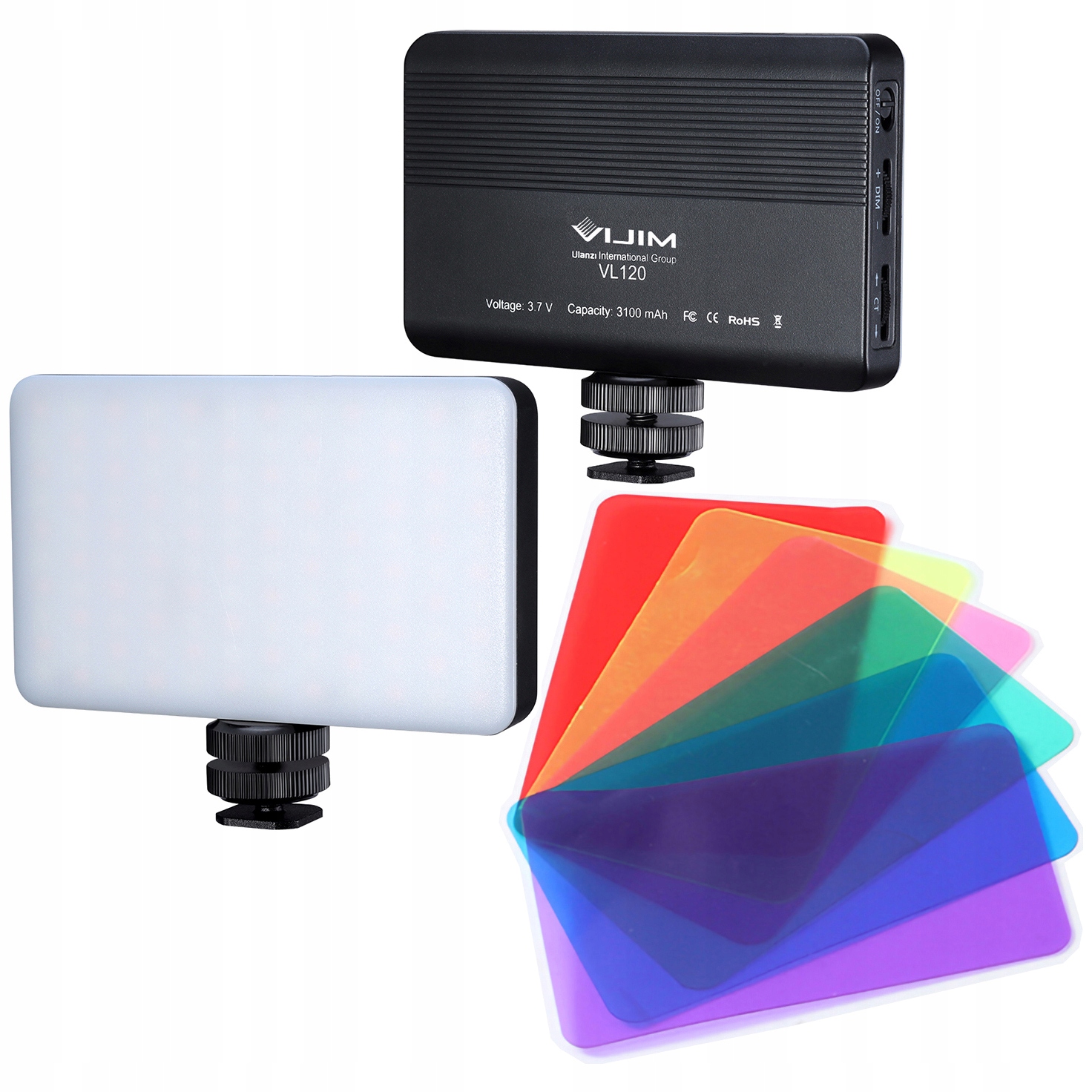 Led diodová lampa Ulanzi VL120 Mini malá 3100 mAh barevné filtry a difuzér