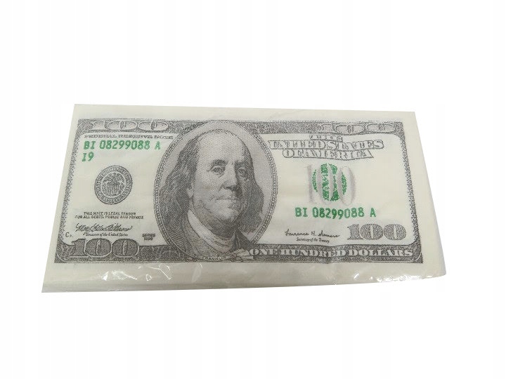 

serwetki papierowe dolary euro 10szt. 34x32