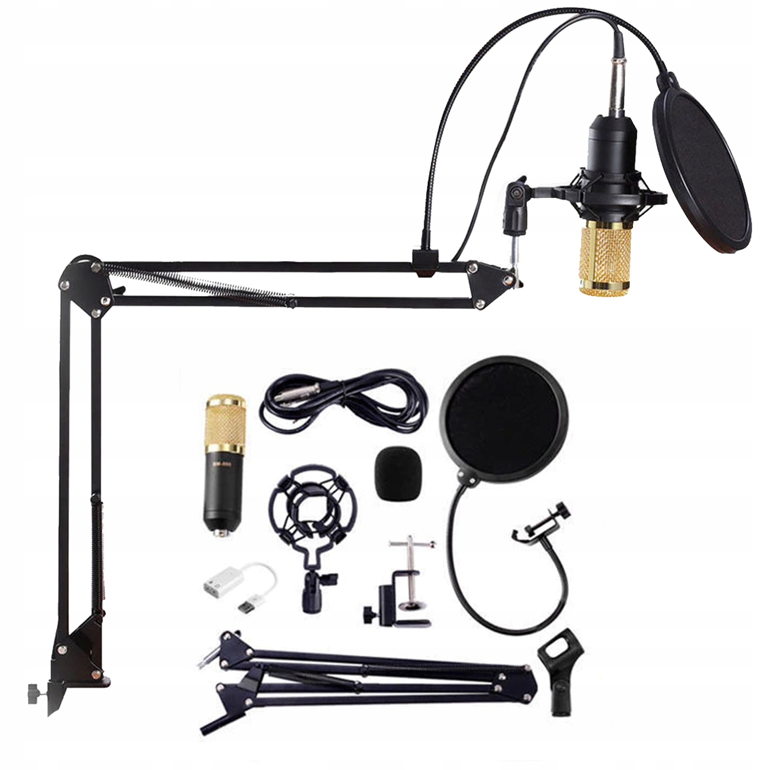 

Mikrofon studyjny Usb statyw Sodial BM8 +filtr Pop