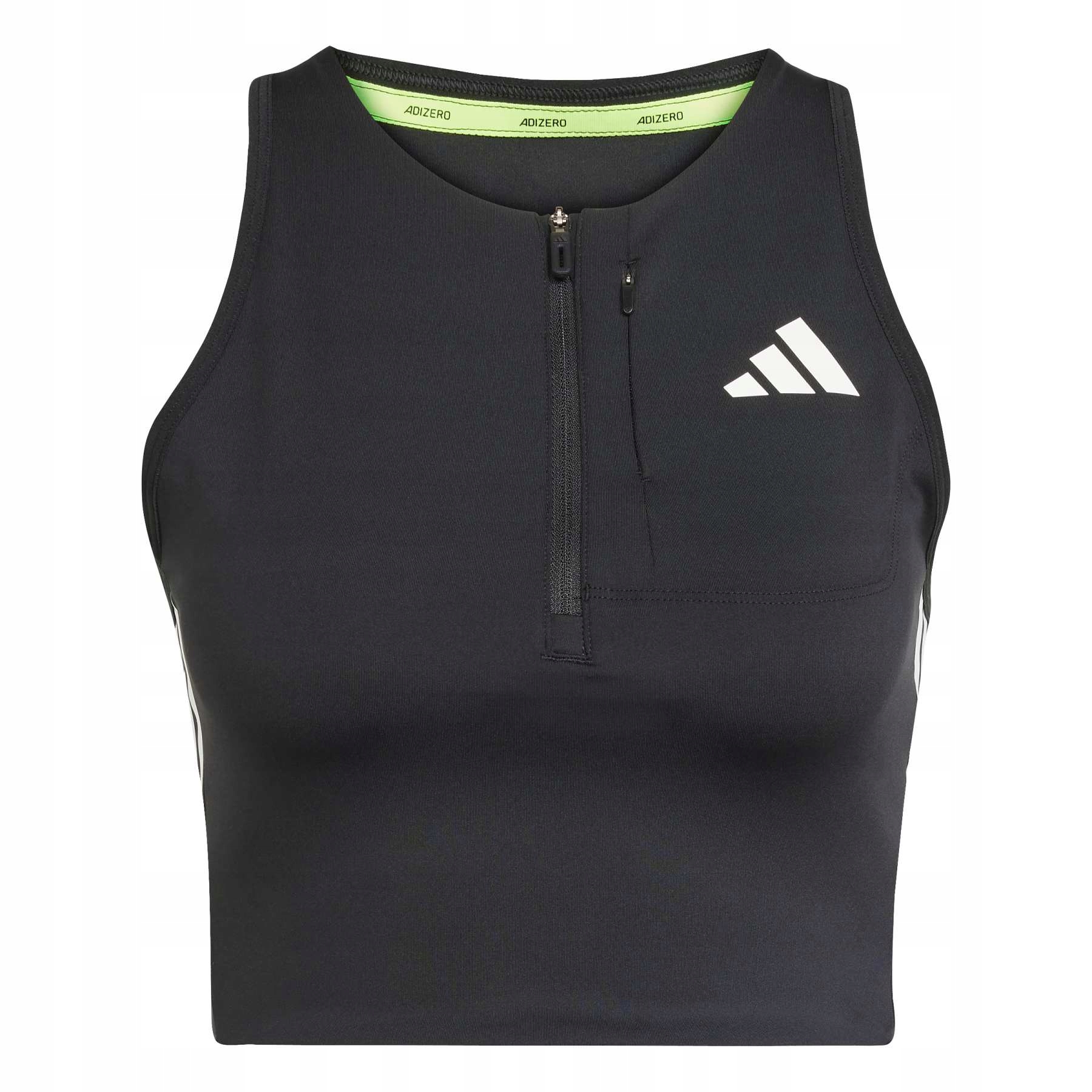 Top do biegania damski adidas Adizero Crop czarny JN7162 r Xxs