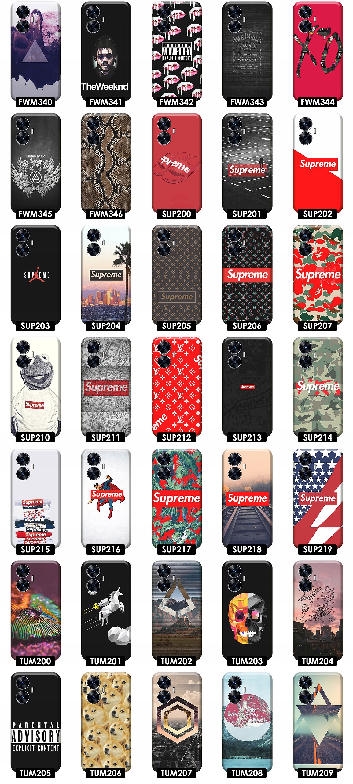 ETUI CASE OBUDOWA NA TELEFON DO REALME C55 WZORY + PANCERNE SZKŁO Materiał inny