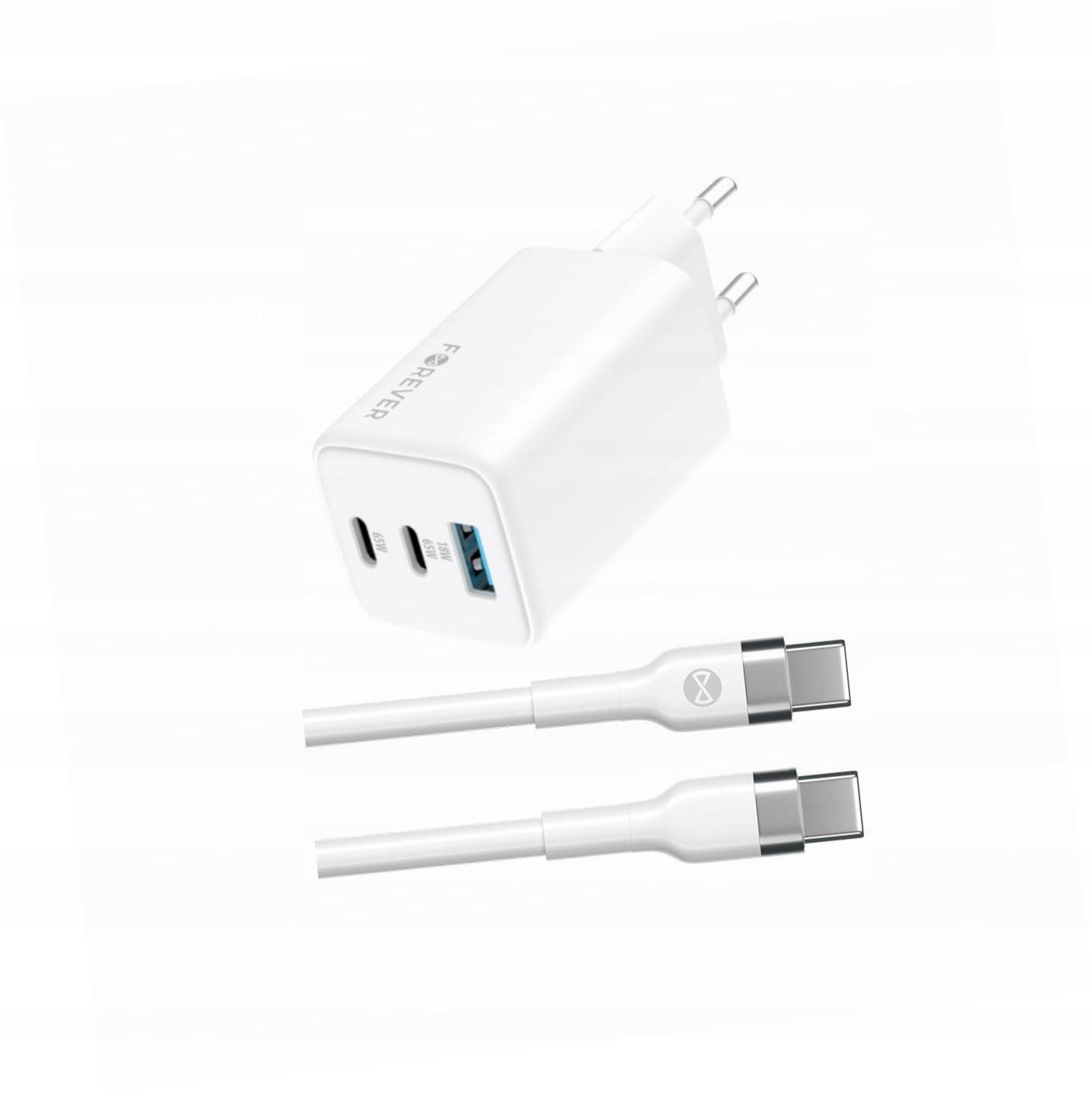Szybka ładowarka GaN 65W 3 wejścia z długim kablem 2m do Xiaomi Poco F3