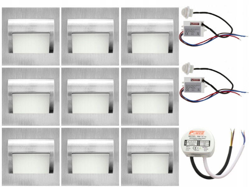 Sada schodišťových světel 9 x napájecí detektor