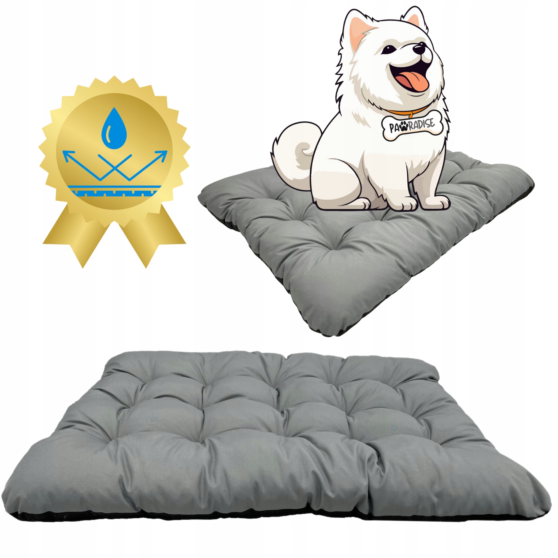 Levně Polštář pro velkého psa pelíšek XL Voděodolné 120x80 cm Šedé Pillow