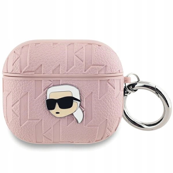 Pouzdro Karl Lagerfeld Monogram Karl Head pro AirPods 3 růžové