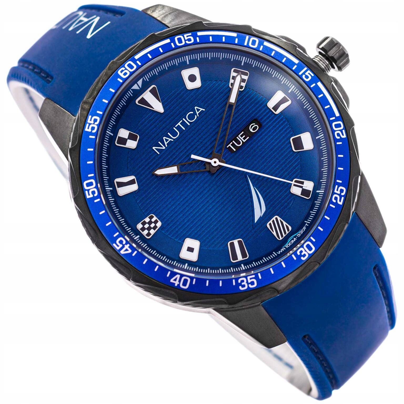 Pánské Hodinky Nautica NAPCLF003 Coba Lake Modré Na Řemínku Datumovka