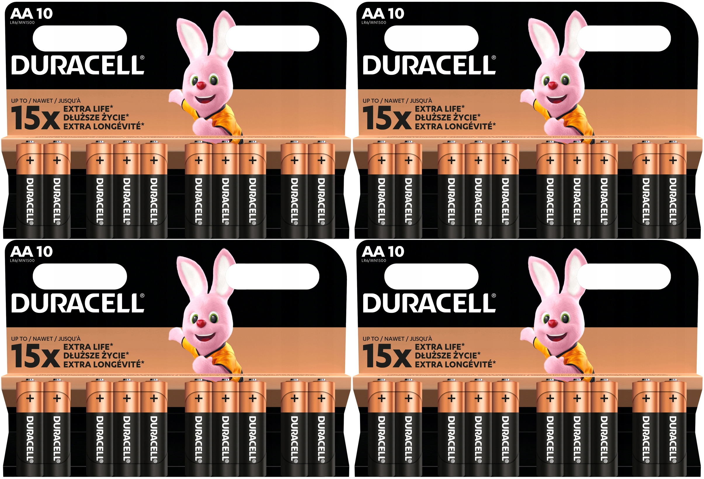 40 x Alkalické Baterie R6 Aa 1,5V 10 Let Platnosti Velké Tužkové Baterie Duracell