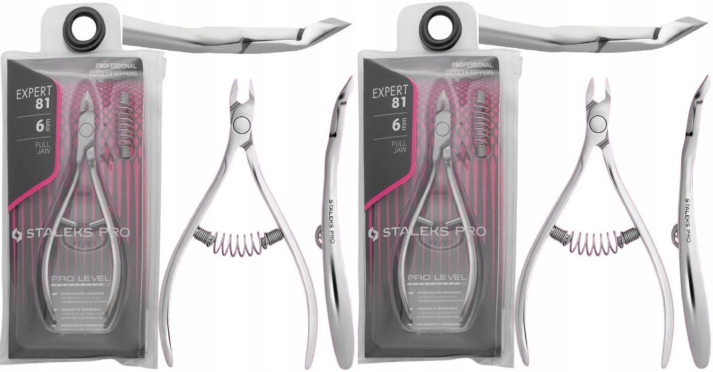 2 x Staleks Profesionální kleště na kůži Expert 81 6 mm, prodloužené rukojeti