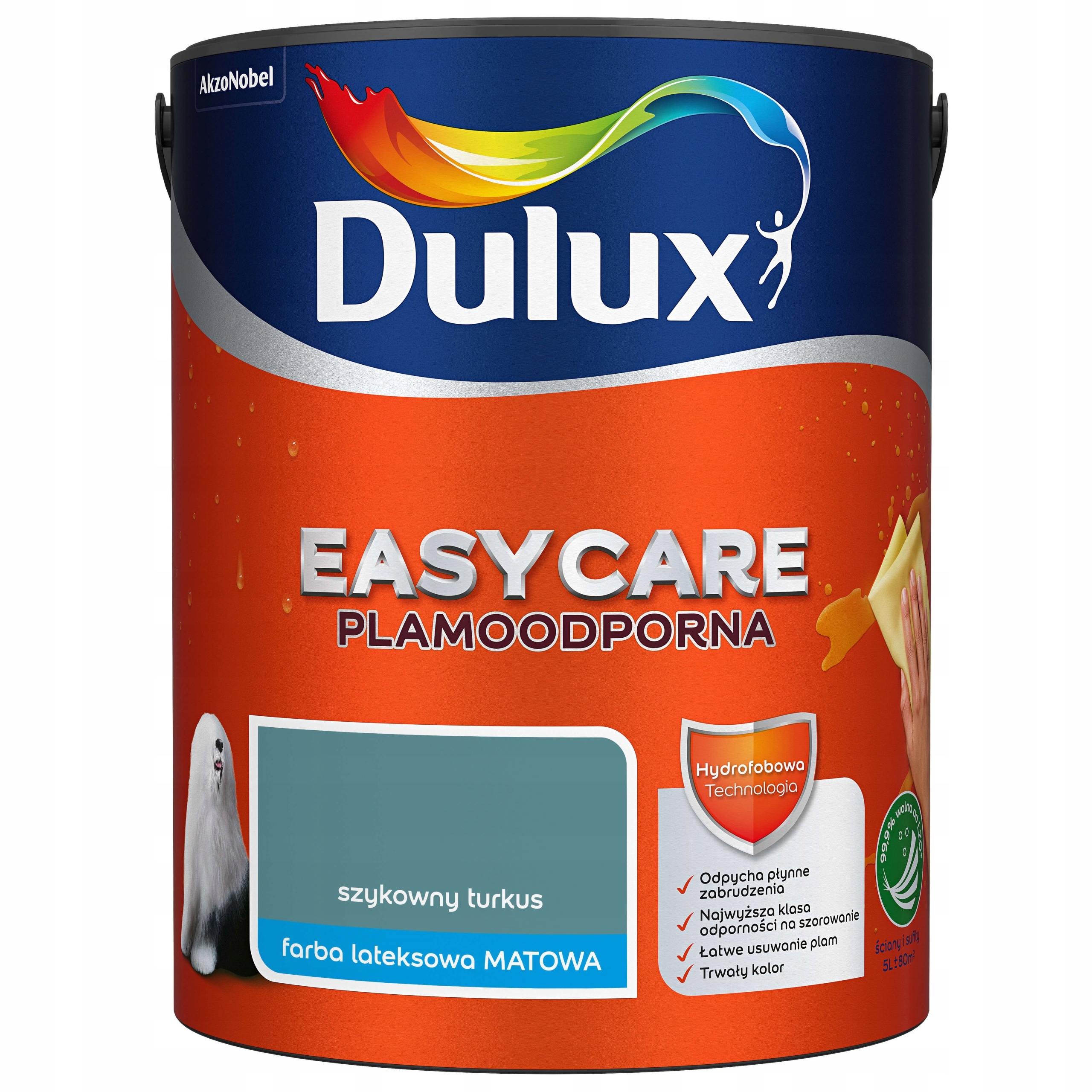 Dulux Easy Care Barva Odolná Vůči Skvrnám, Elegantní Tyrkysová 5 L